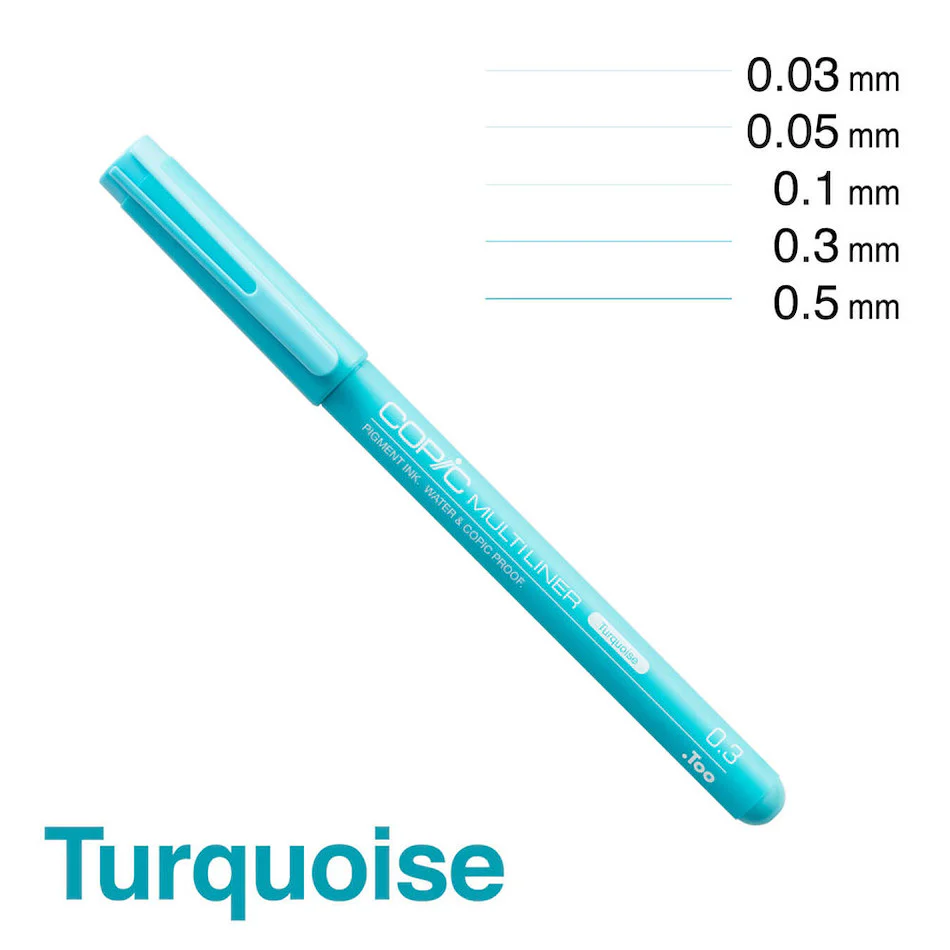 Copic MultiLiner Drawing Pen Turquoise - Image 4