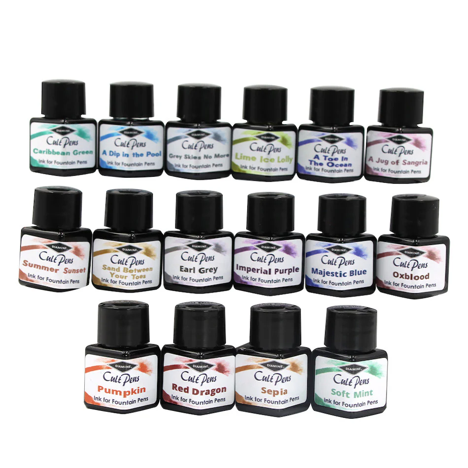 Cult Pens Exclusive Summer and Diamine Classic Inks 12ml Set of 16