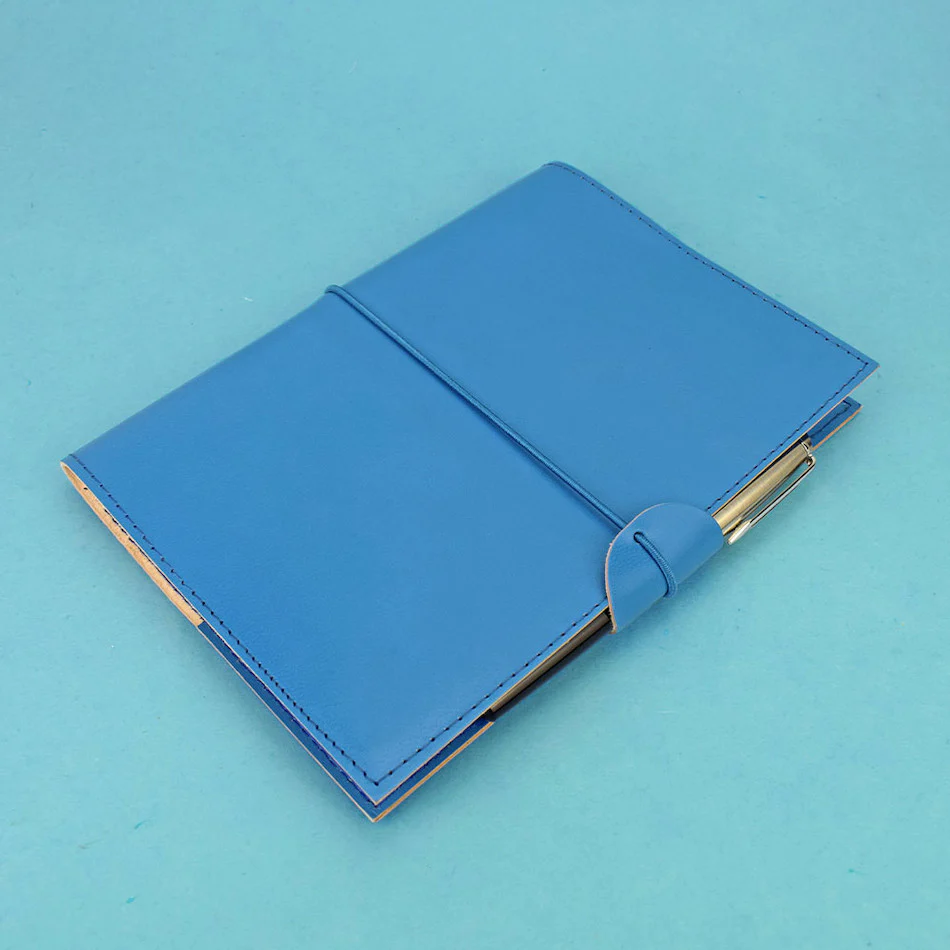Cult Pens A5 Leather Refillable Cover Blue - Image 3