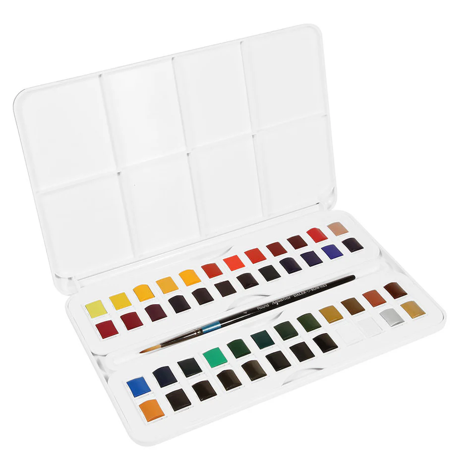 Daler-Rowney Aquafine 48 Half Pan Studio Set - Image 2
