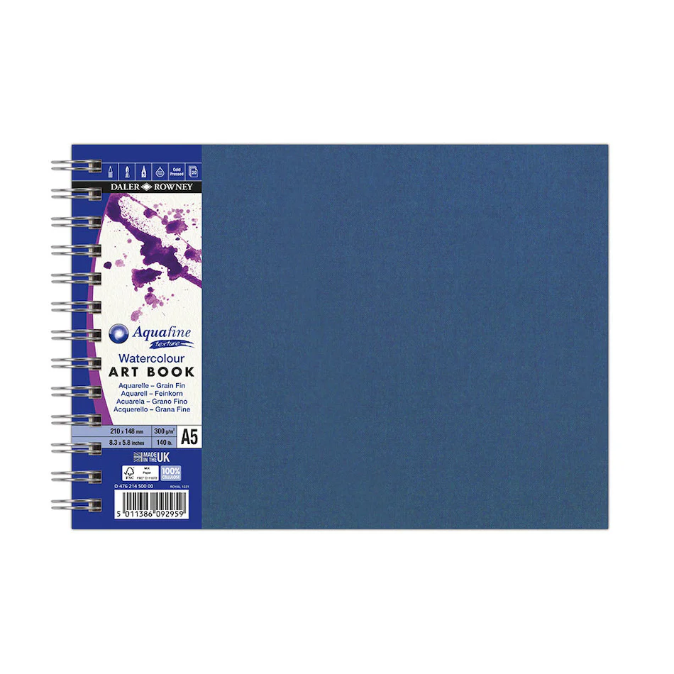 Daler-Rowney Aquafine Watercolour Linen Wirebound A5 Landscape