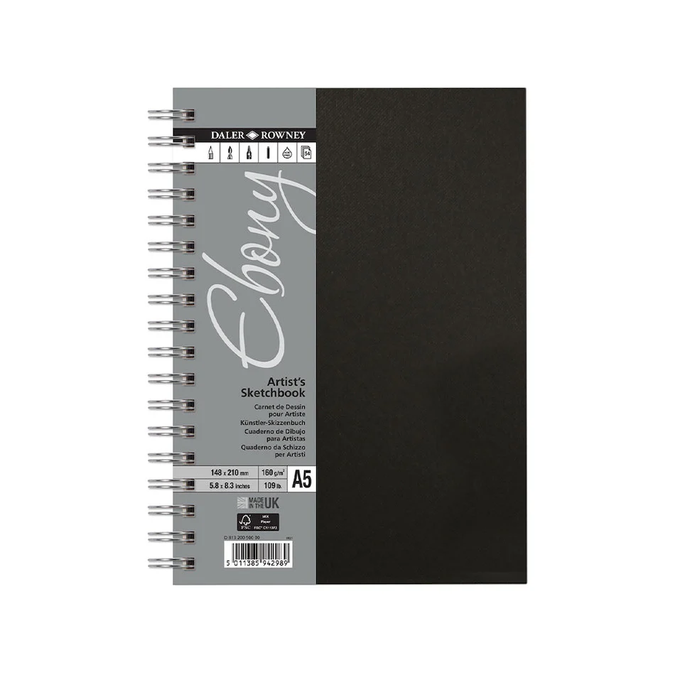 Daler-Rowney Ebony Wirebound Sketchbook A5 Portrait