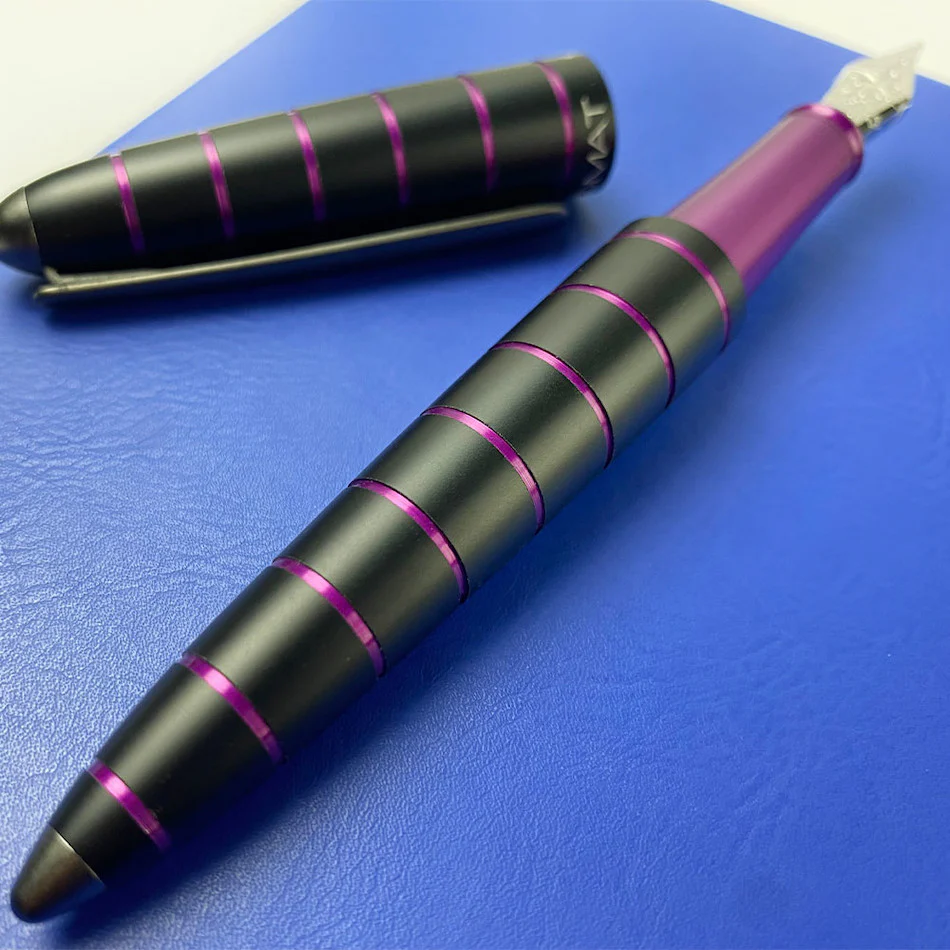 Diplomat Elox Fountain Pen Ring Black/Purple 14kt Gold Nib - Image 3