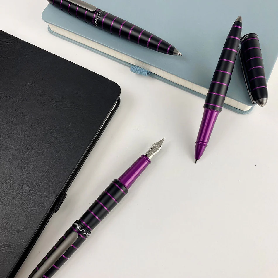 Diplomat Elox Fountain Pen Ring Black/Purple - Image 3