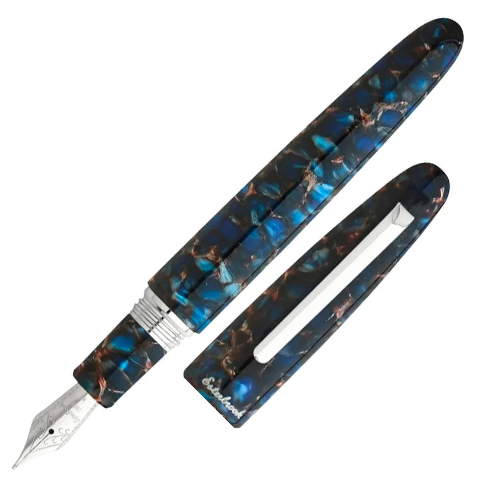 Esterbrook Estie Oversize Fountain Pen Nouveau Bleu with Palladium Trim Custom Gena Nib