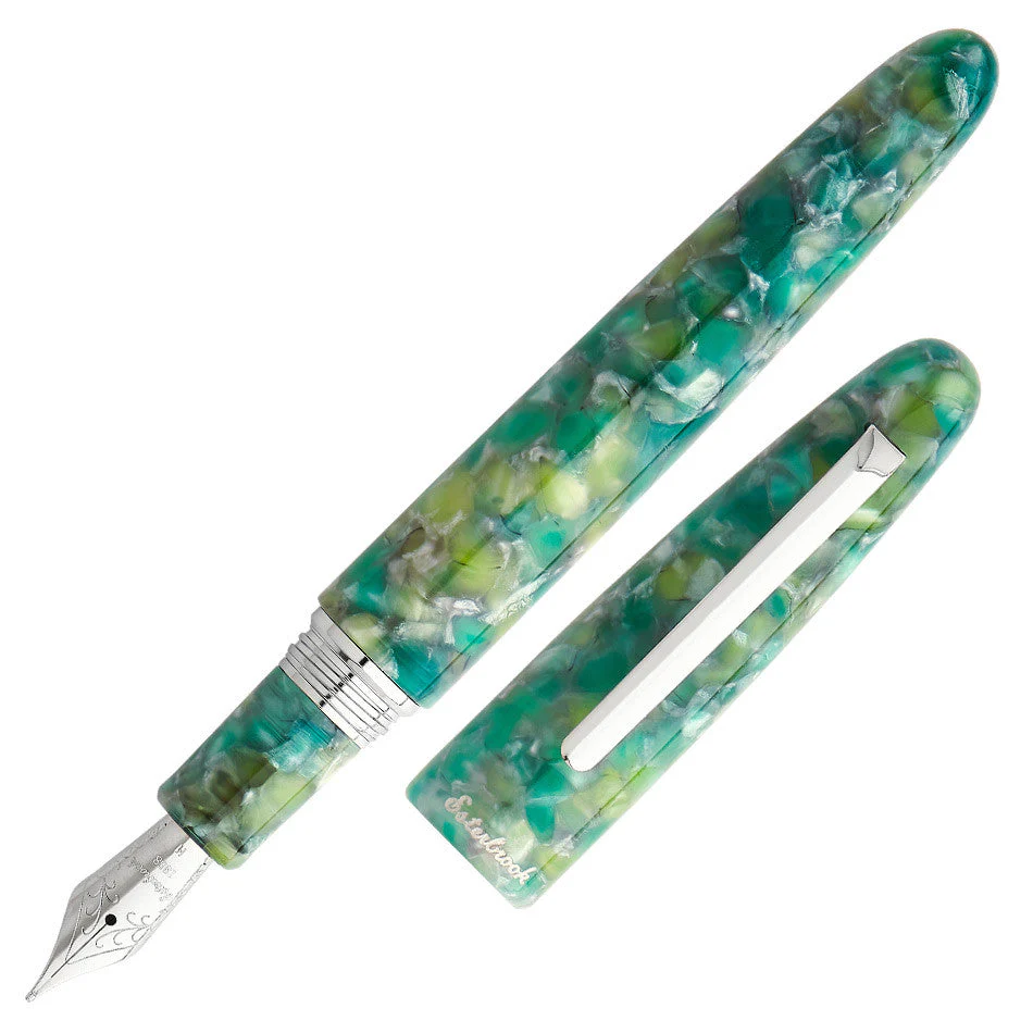 Esterbrook Estie Oversize Fountain Pen Sea Glass with Palladium Trim Custom Scribe Nib