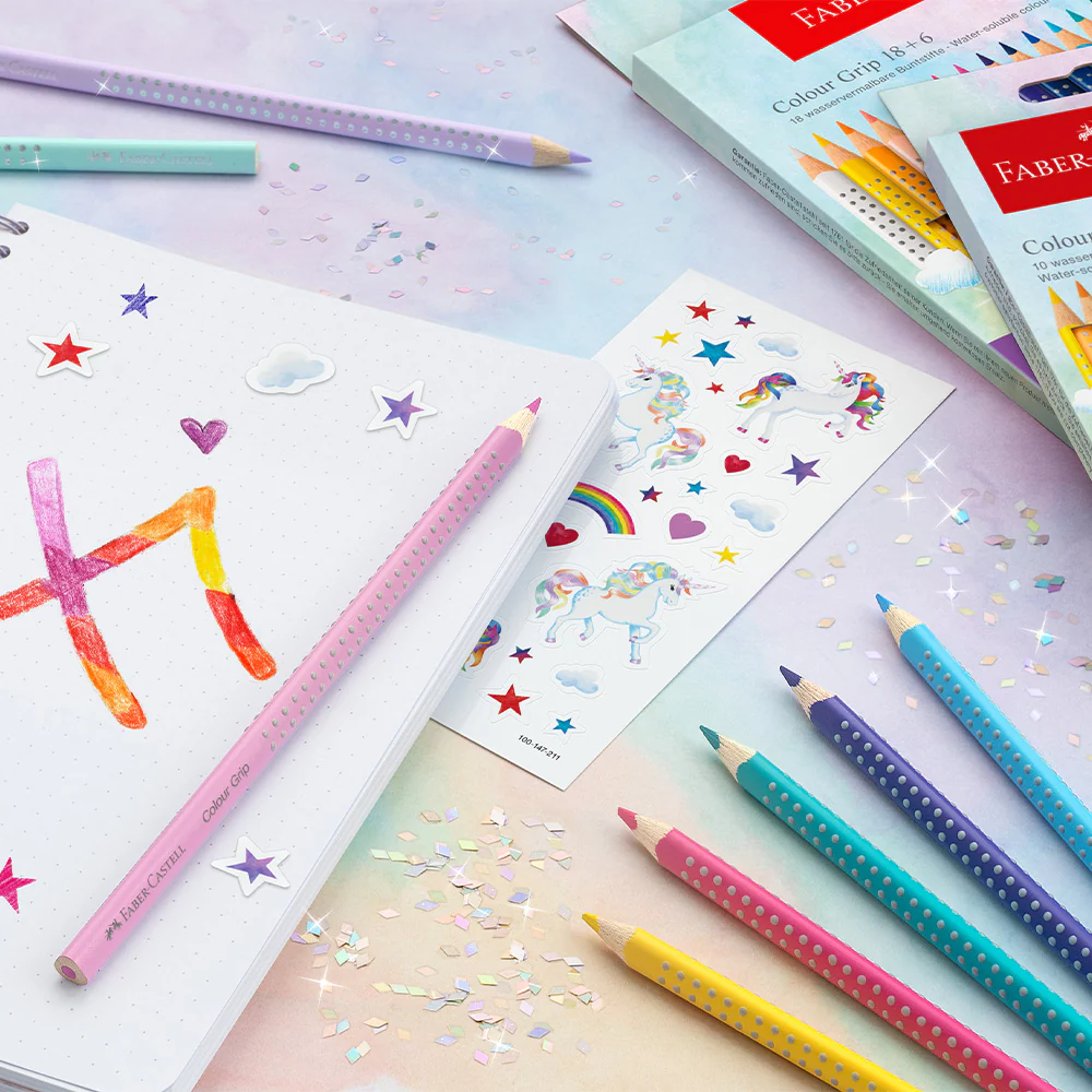 Faber-Castell Colouring Pencils Colour Grip Special Edition Unicorn Set 18+6 - Image 3