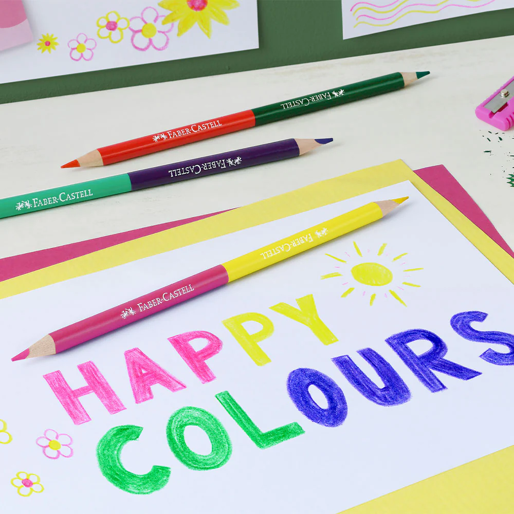 Faber-Castell Eco Colouring Pencil Set of 12 with 3 Bi-Colour Pencils - Image 2