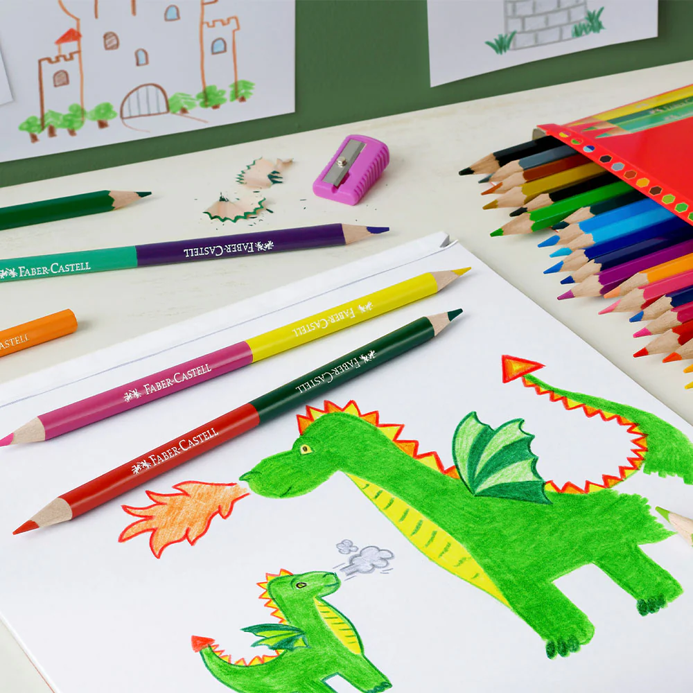 Faber-Castell Eco Colouring Pencil Set of 24 with 3 Bi-Colour Pencils - Image 2