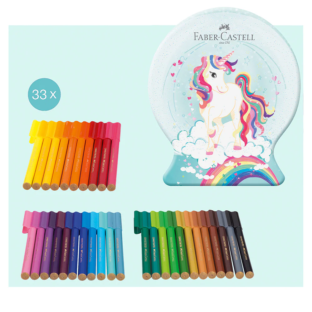 Faber-Castell Fibre-Tip Pen Connector Snow Globe Unicorn Set of 33 - Image 2