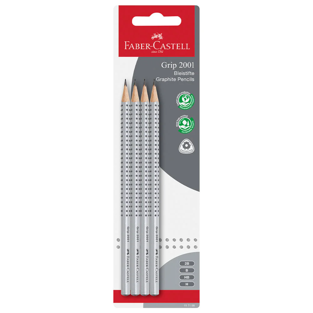 Faber-Castell Grip 2001 Graphite Pencil Set of 4