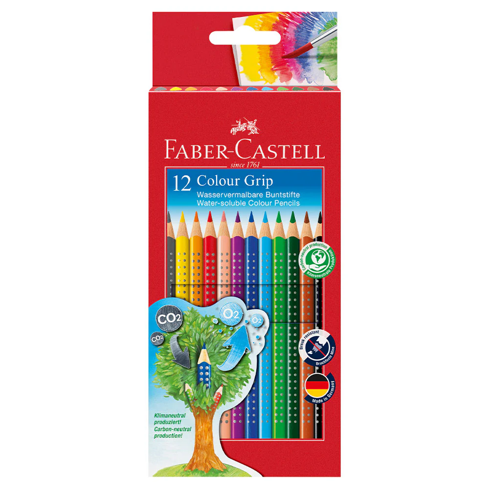 Faber-Castell Grip Water Soluable Colouring Pencil Set of 12