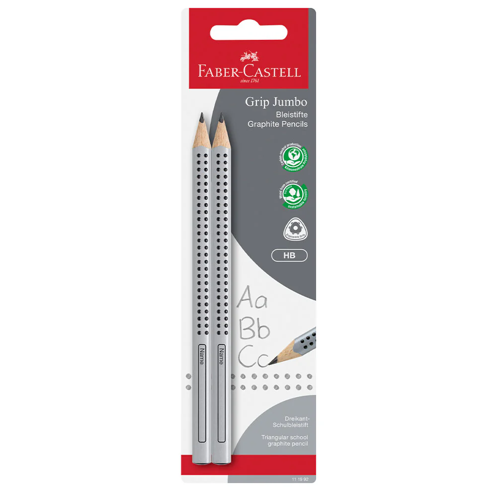 Faber-Castell Jumbo Grip Graphite Pencil Set of 2 HB