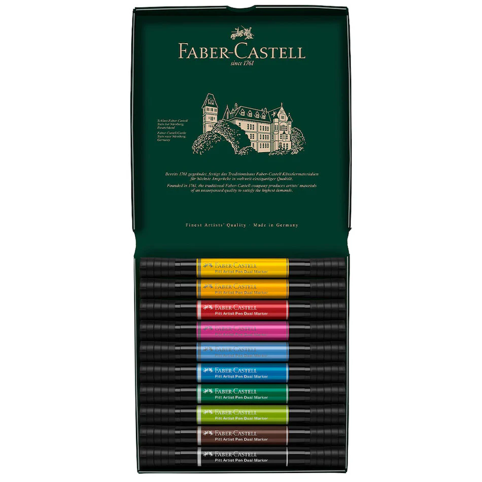 Faber-Castell Pitt Artist Pen Dual Marker Wallet of 10 - Image 2