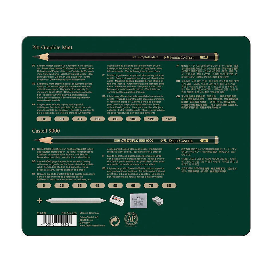 Faber-Castell Pitt Monochrome Set Pitt Graphite Matt & Castell 9000 - Image 4