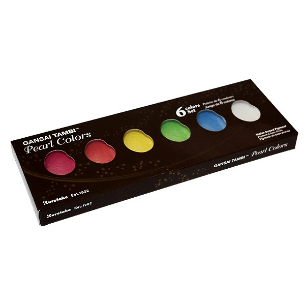 Kuretake Gansai Tambi Watercolour Paint Pearl Colours Set of 6