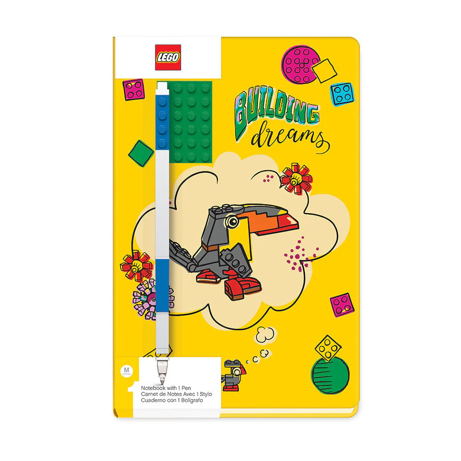 LEGO 2.0 Journal Building Dream Brick  4x6 Green with Blue Gel Pen