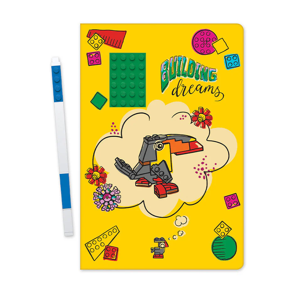 LEGO 2.0 Journal Building Dream Brick  4x6 Green with Blue Gel Pen - Image 2