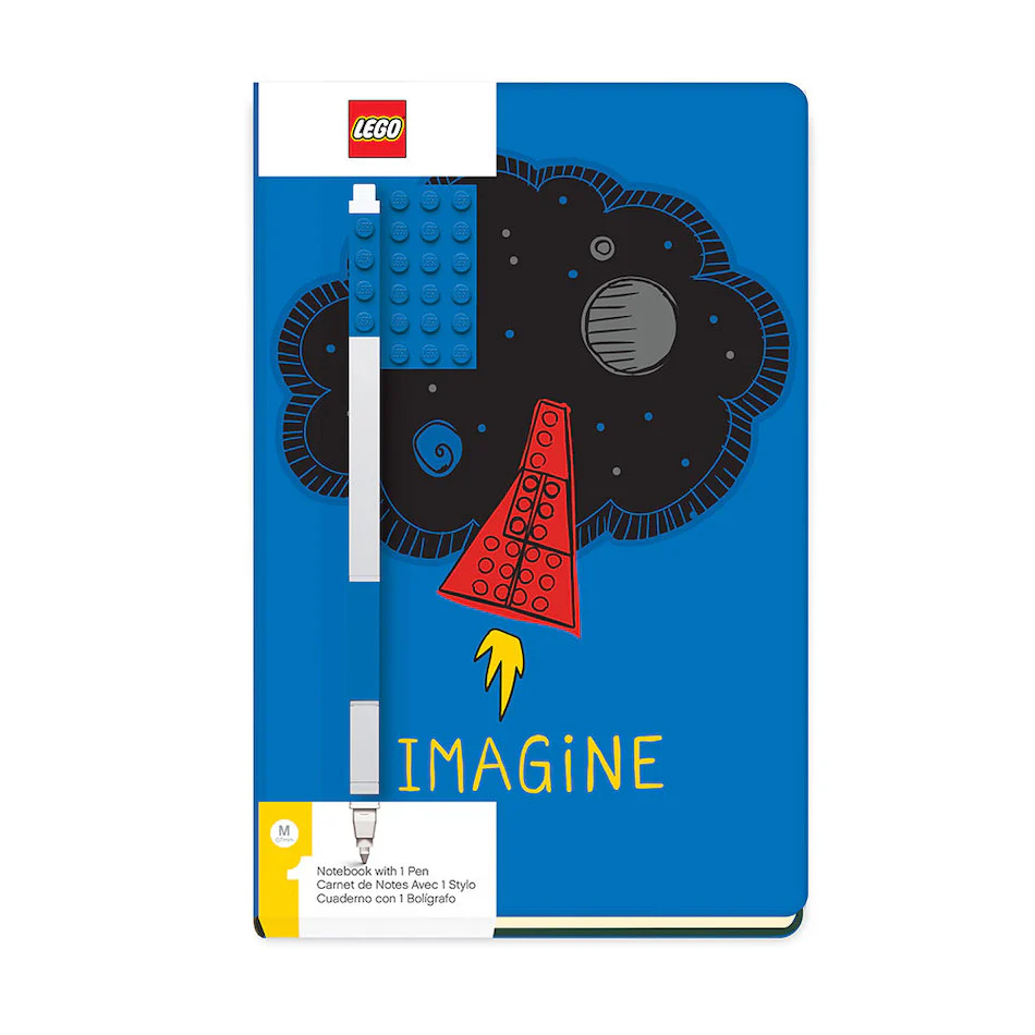 LEGO 2.0 Journal Imagine Brick 4x6 Blue with Blue Gel Pen