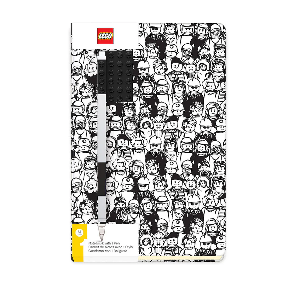 LEGO 2.0 Journal Minifigure Brick 4x6 Black with Gel Pen Black
