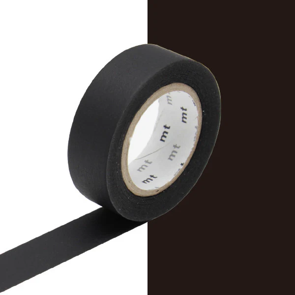 mt Washi Masking Tape - 15mm x 7m - Matte Black