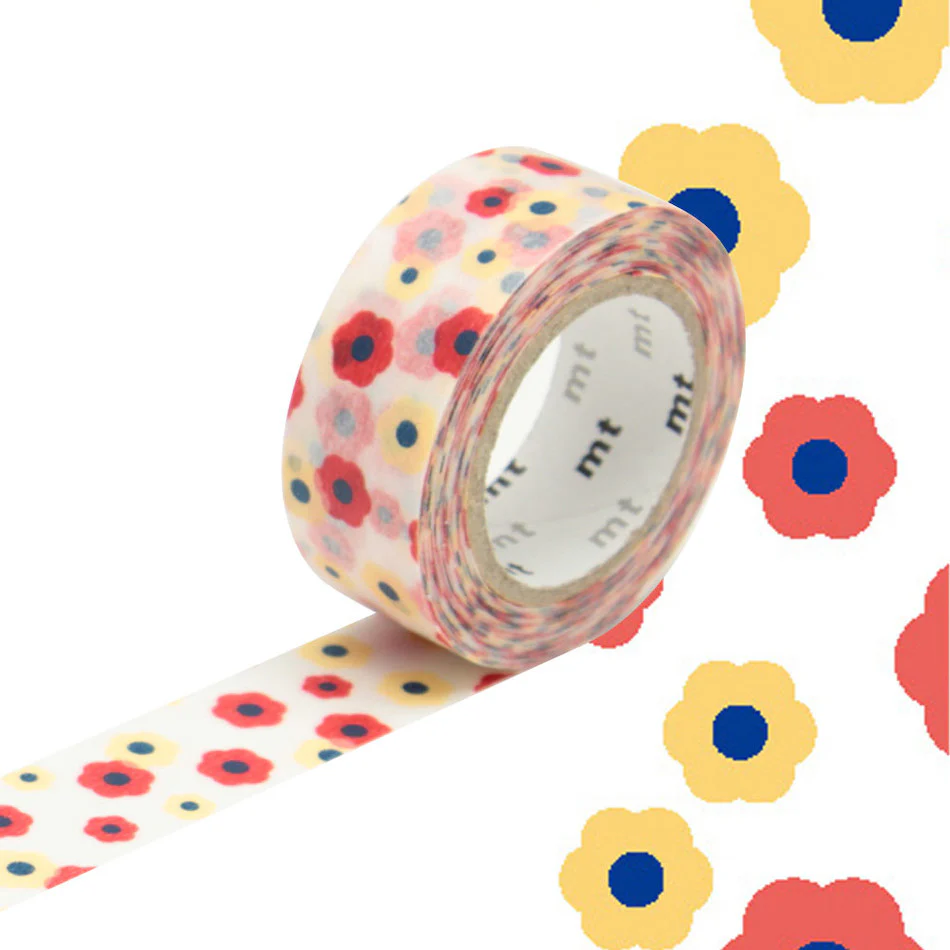 mt Washi Masking Tape - 15mm x 7m - Motif Flower