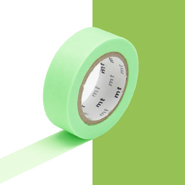 mt Washi Masking Tape - 15mm x 7m - Shocking Green