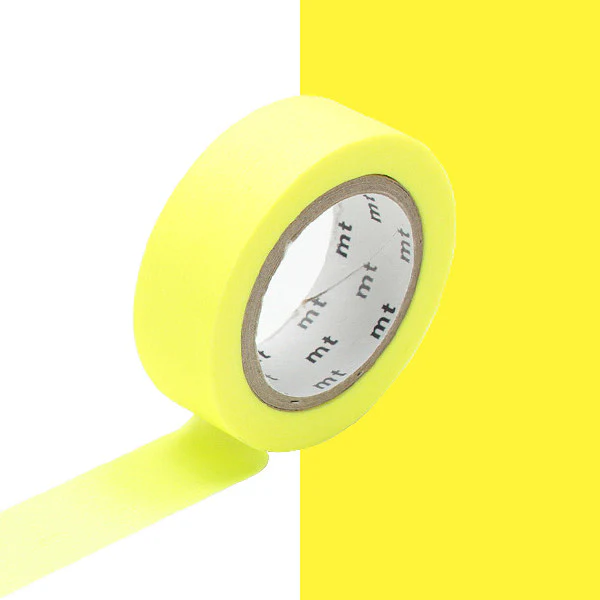 mt Washi Masking Tape - 15mm x 7m - Shocking Yellow