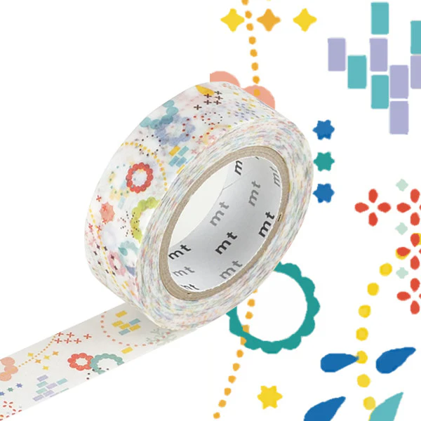 mt Washi Masking Tape EX - 15mm x 7m - Colourful Pop