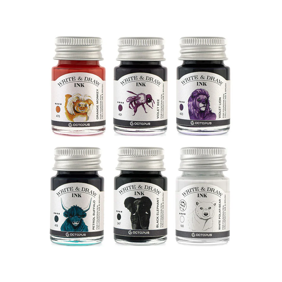 Octopus Write and Draw Ink Set of 6 Basic Mix