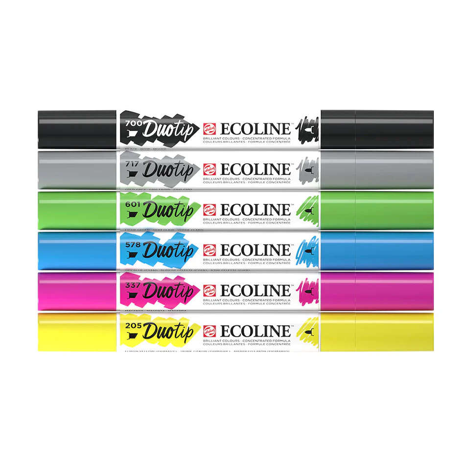 Royal Talens Ecoline Duotip Pen Set of 6 Basic