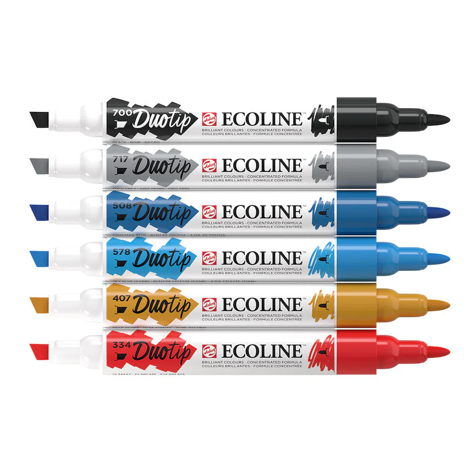 Royal Talens Ecoline Duotip Pen Set of 6 Urban Landscape
