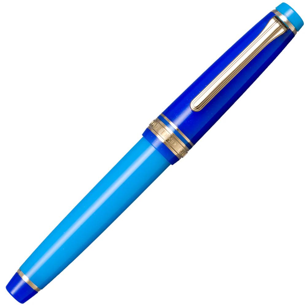 Sailor Professional Gear Slim Fountain Pen Blue Quasar 14K Zoom Nib - Image 3