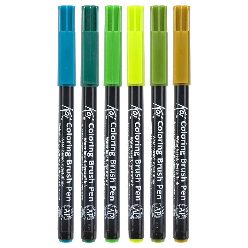 Sakura Koi Colourbrush Brushpen Set of 6 Botanic - Image 2