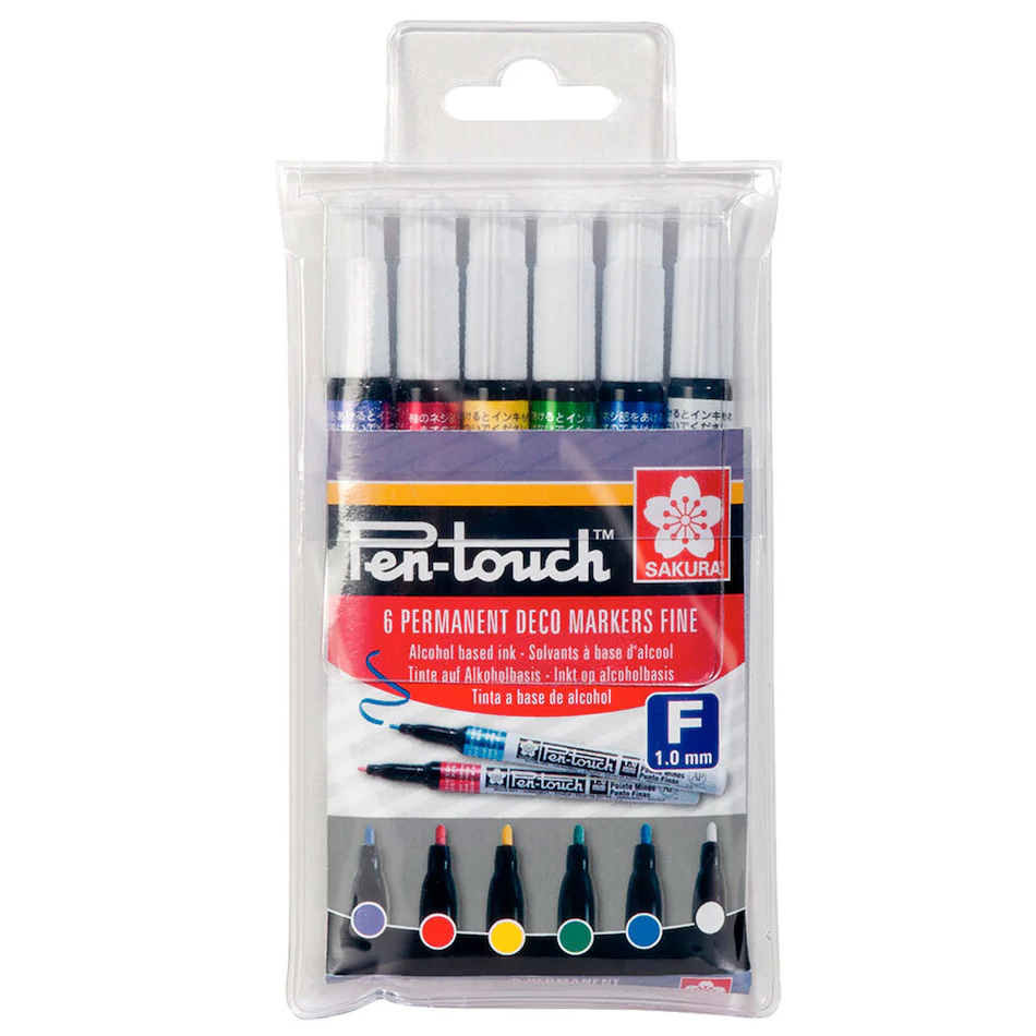 Sakura Pen-Touch Fine Set of 6 Assorted Colours