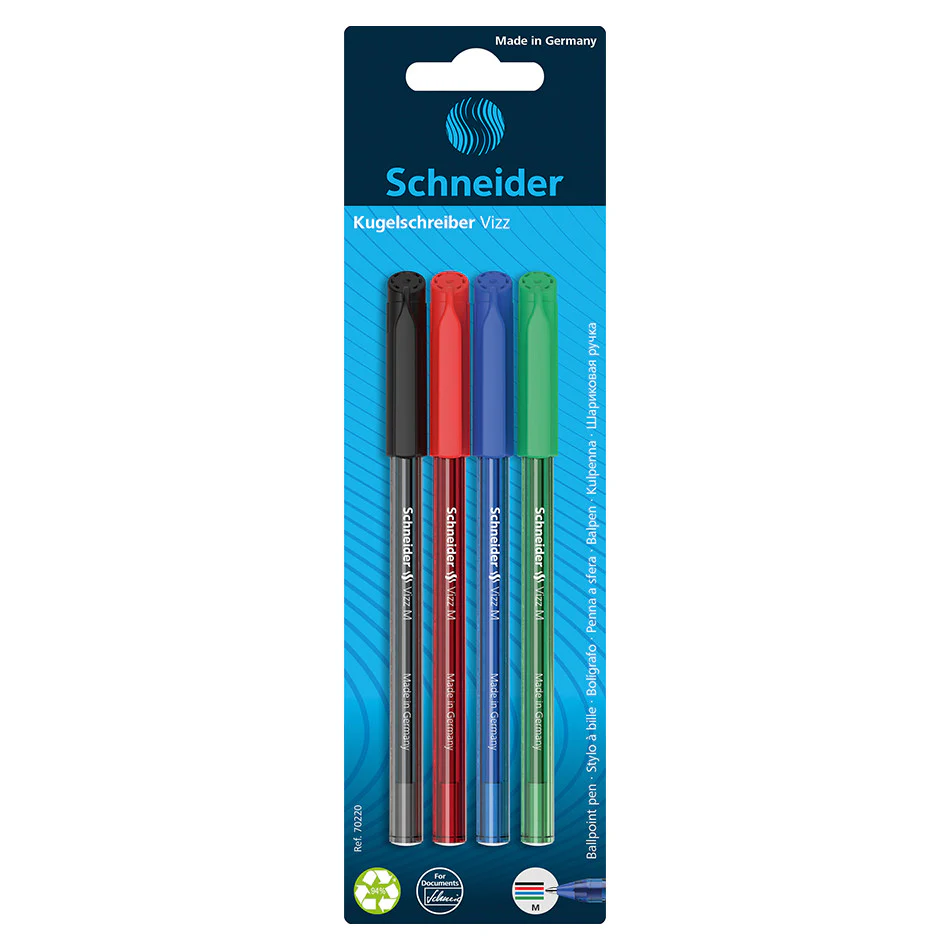 Schneider Vizz Ballpoint Pen Medium Assorted Set of 4