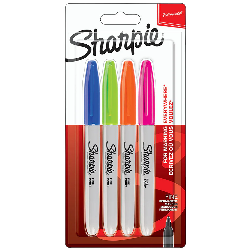 Sharpie Permanent Marker Fine Assorted Set of 4