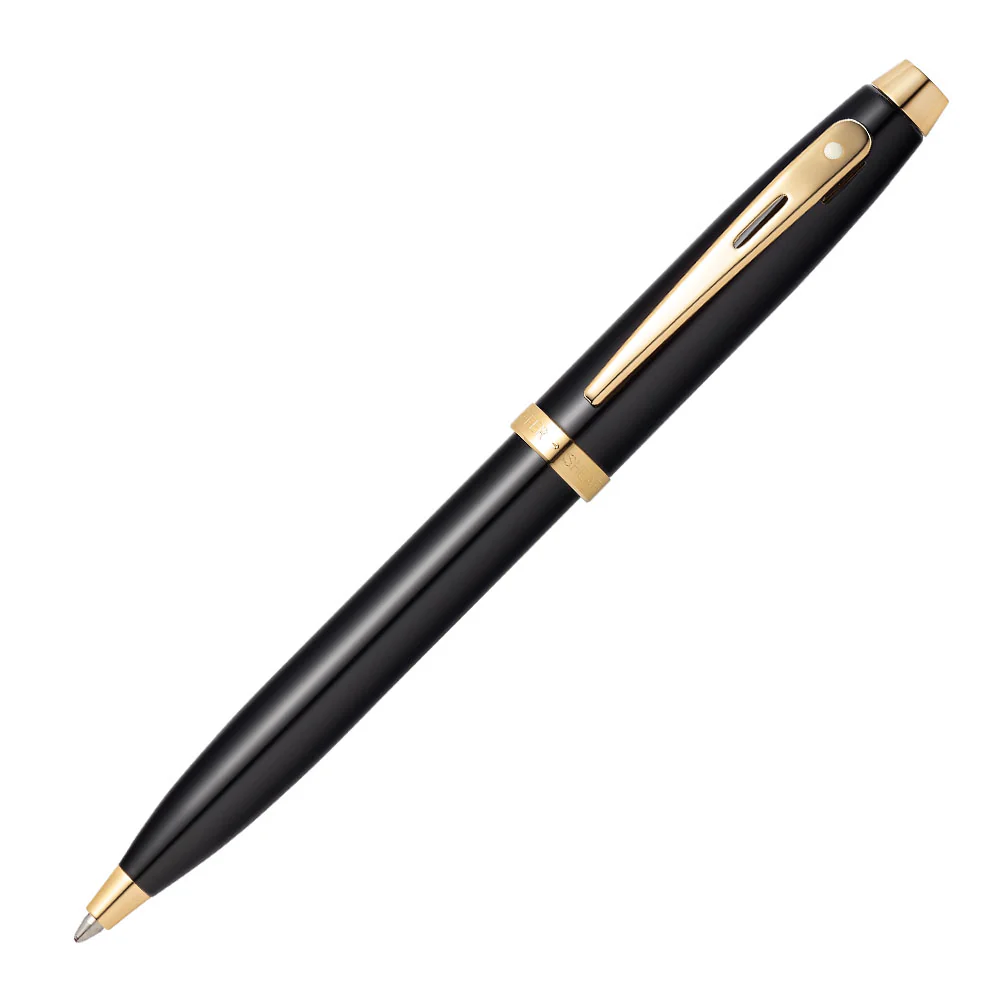 Sheaffer 100 Ballpoint Pen Black Lacquer with Gold Trim