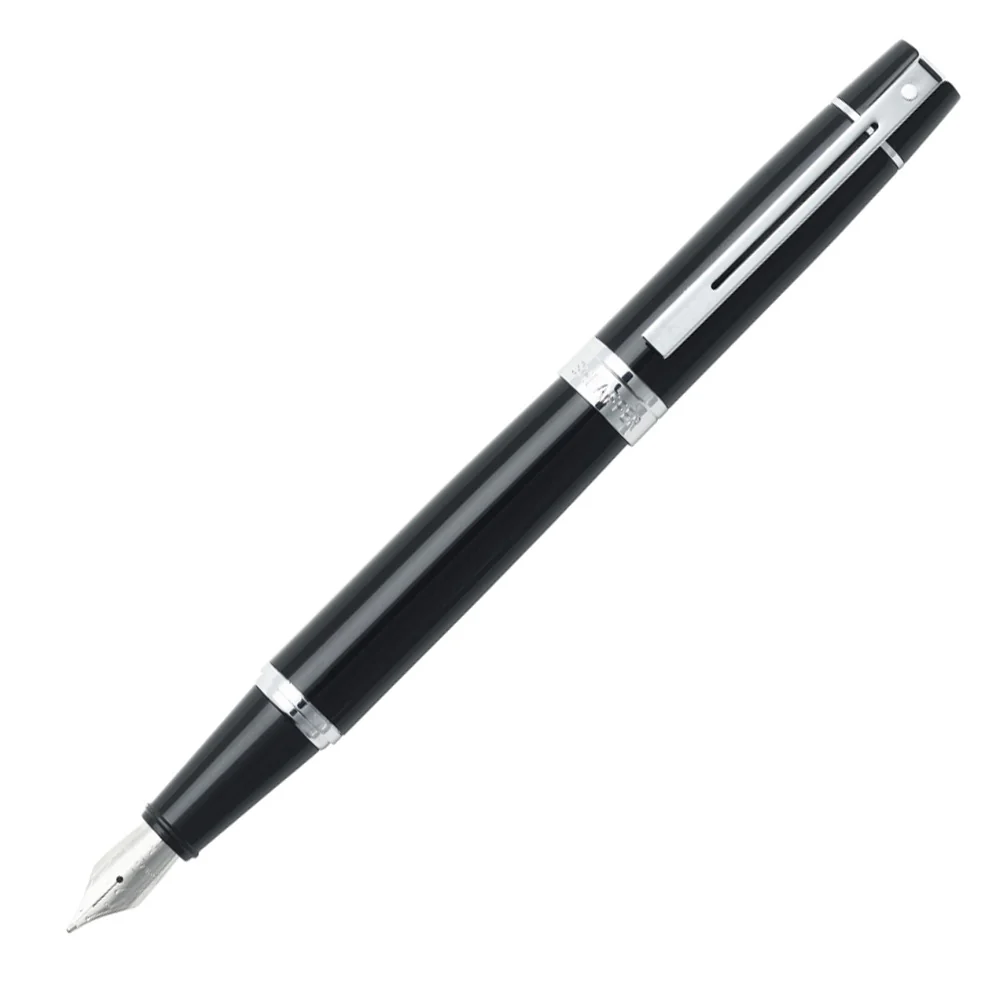 Sheaffer 300 Fountain Pen Chrome and Black Medium