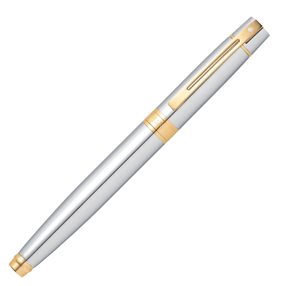 Sheaffer 300 Rollerball Pen Bright Chrome with Chrome Trim - Image 2
