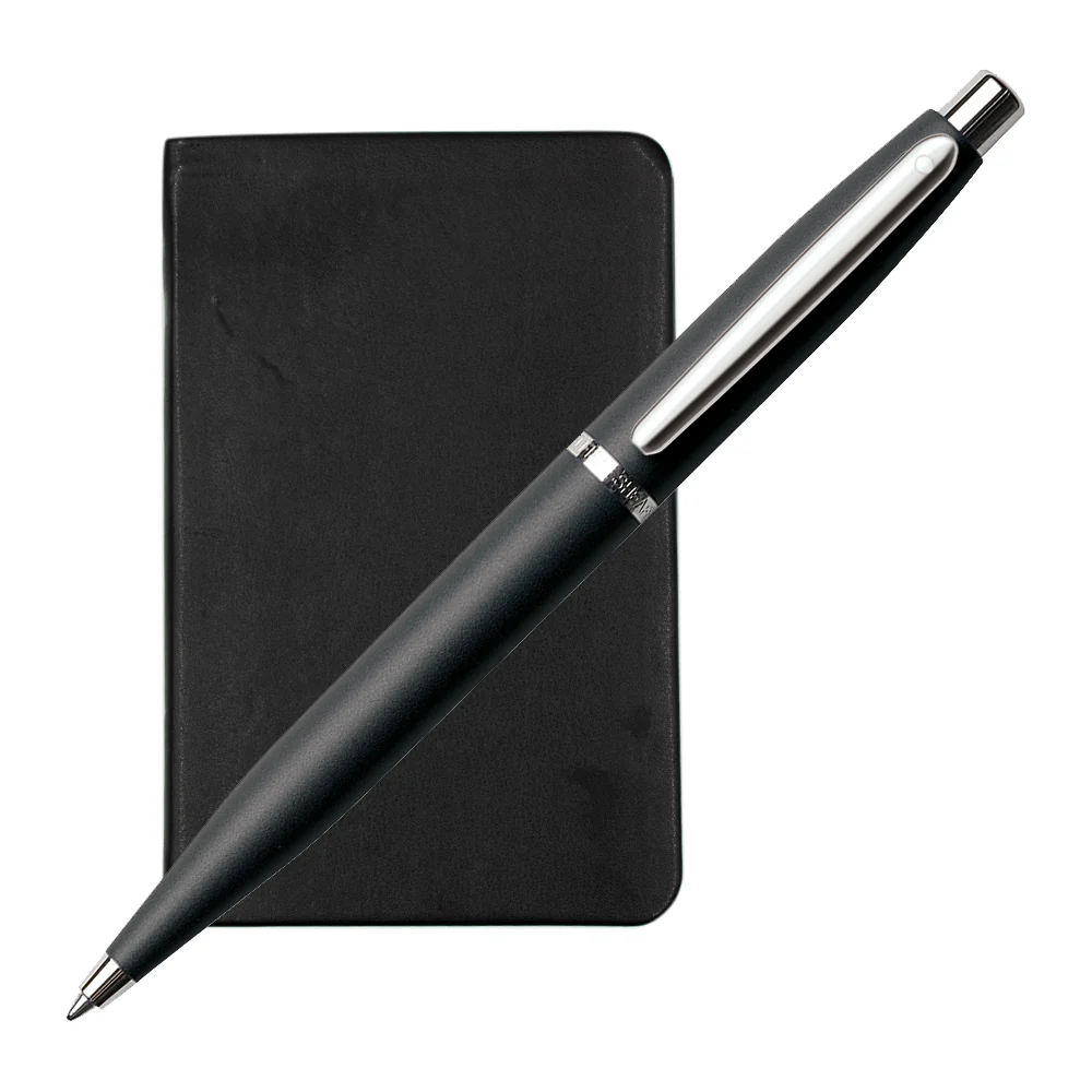 Sheaffer VFM G9405 Ballpoint Pen Matte Black with Nickel Trim and A6 Notebook Set