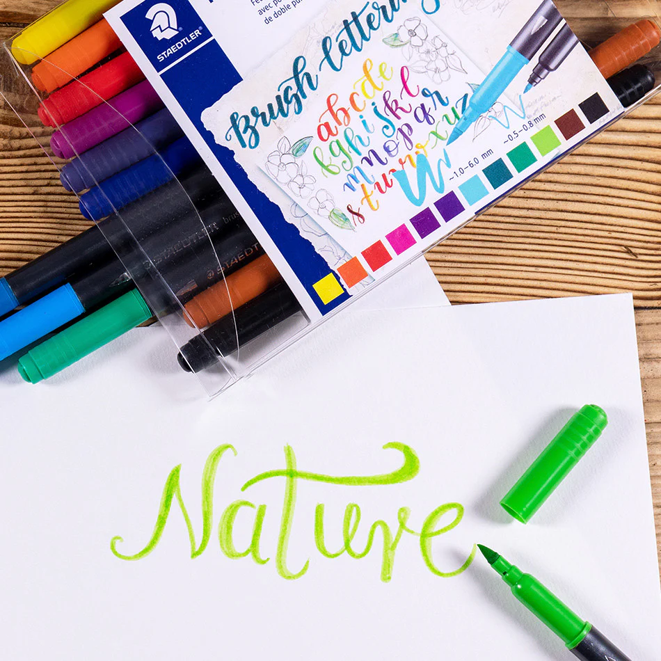 Staedtler Double-Ended Lettering Brush Pens Set of 12 - Image 3