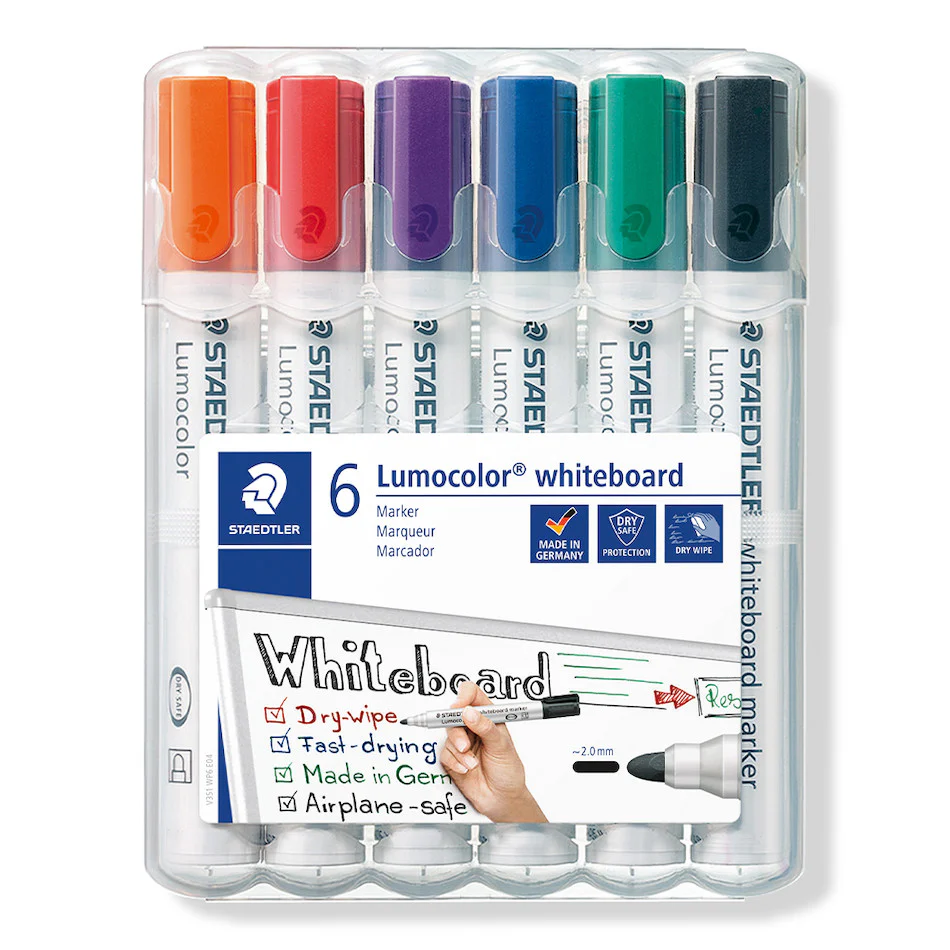 Staedtler Lumocolor Whiteboard Marker Bullet Tip Set of 6