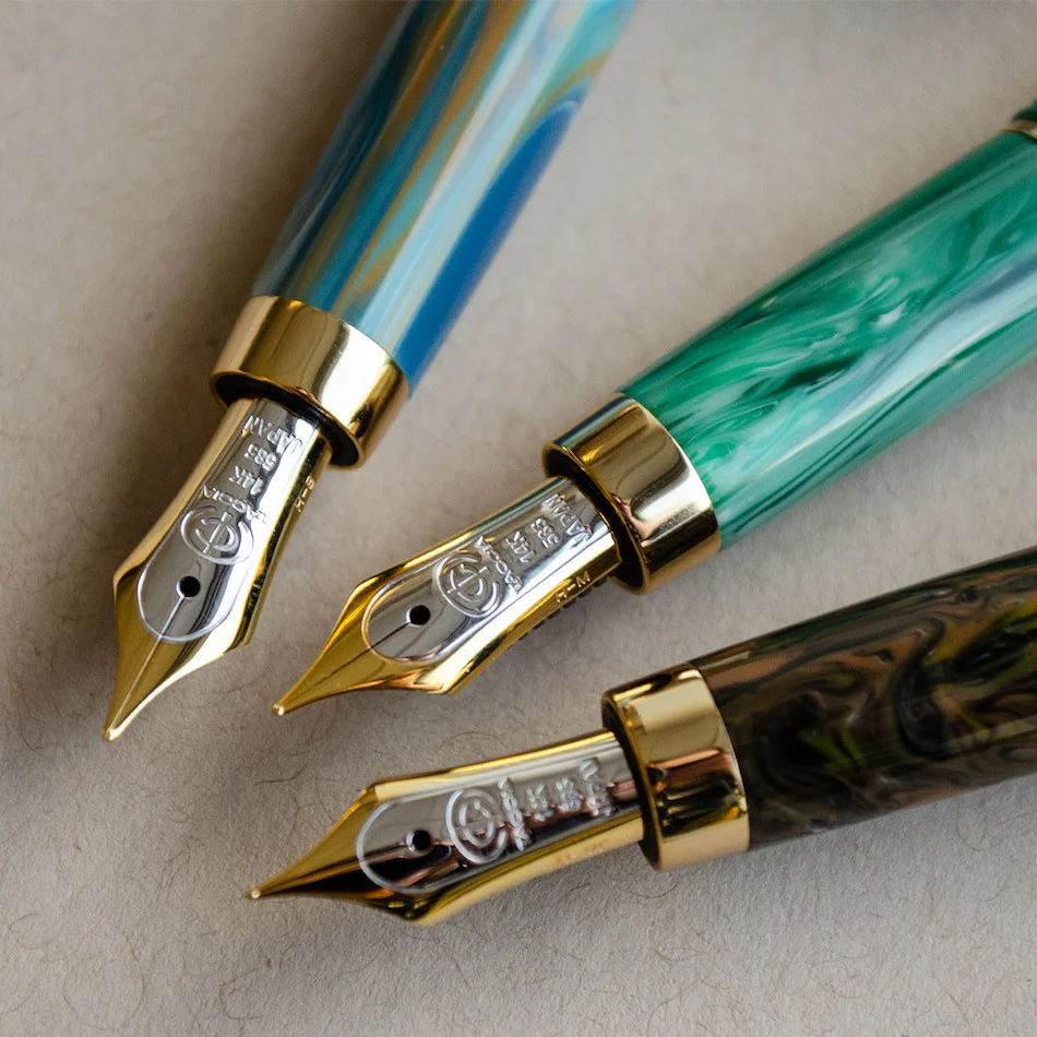 Taccia Covenant Fountain Pen Green Malachite 14k nib - Image 3