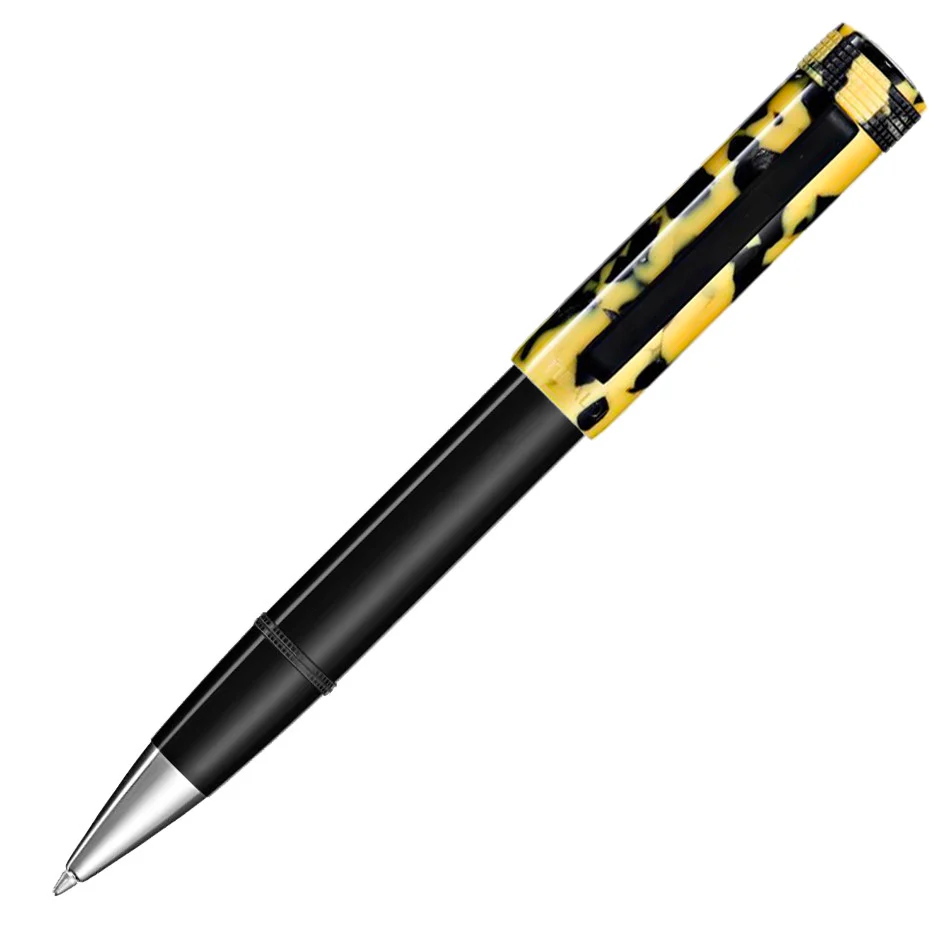 Tibaldi Perfecta Ballpoint Pen Rich Black and LP Vinyl Yellow