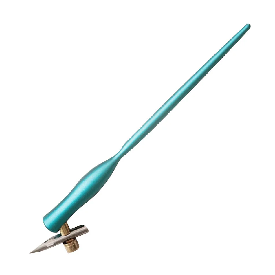 Tom's Studio Flourish Curve Oblique Nib Holder Teal