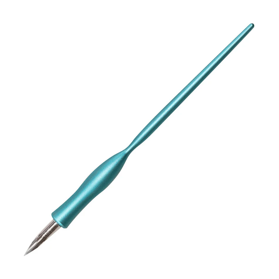 Tom's Studio Flourish Curve Straight Nib Holder Teal