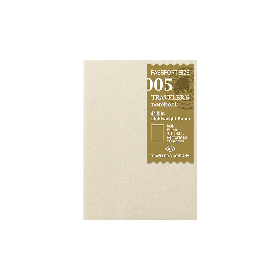 TRAVELER'S COMPANY Notebook Refill Passport Size Light Paper