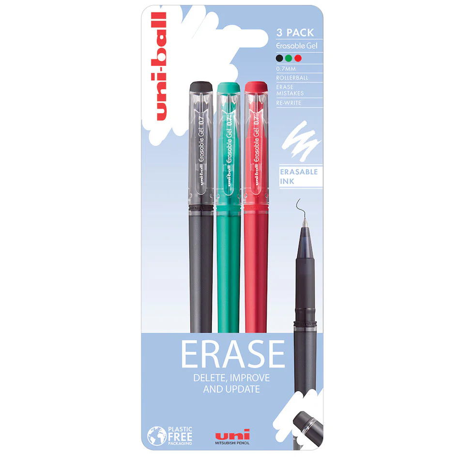 Uni-ball On Point Rollerball Pen Erasable Ink Capped 3 Pack - Image 2