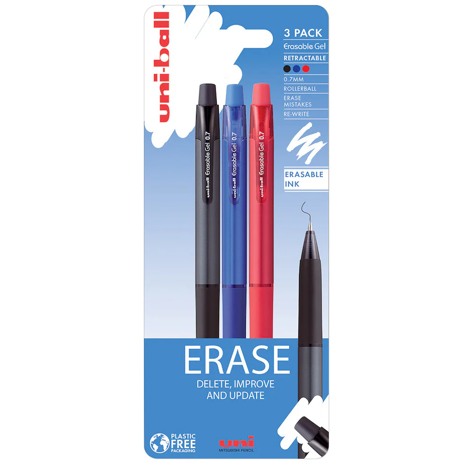 Uni-ball On Point Rollerball Pen Erasable Ink Retractable 3 Pack - Image 2